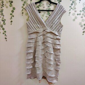 Scarlett Nite Champagne Tiered Ruffle Cocktail Dress Size 10